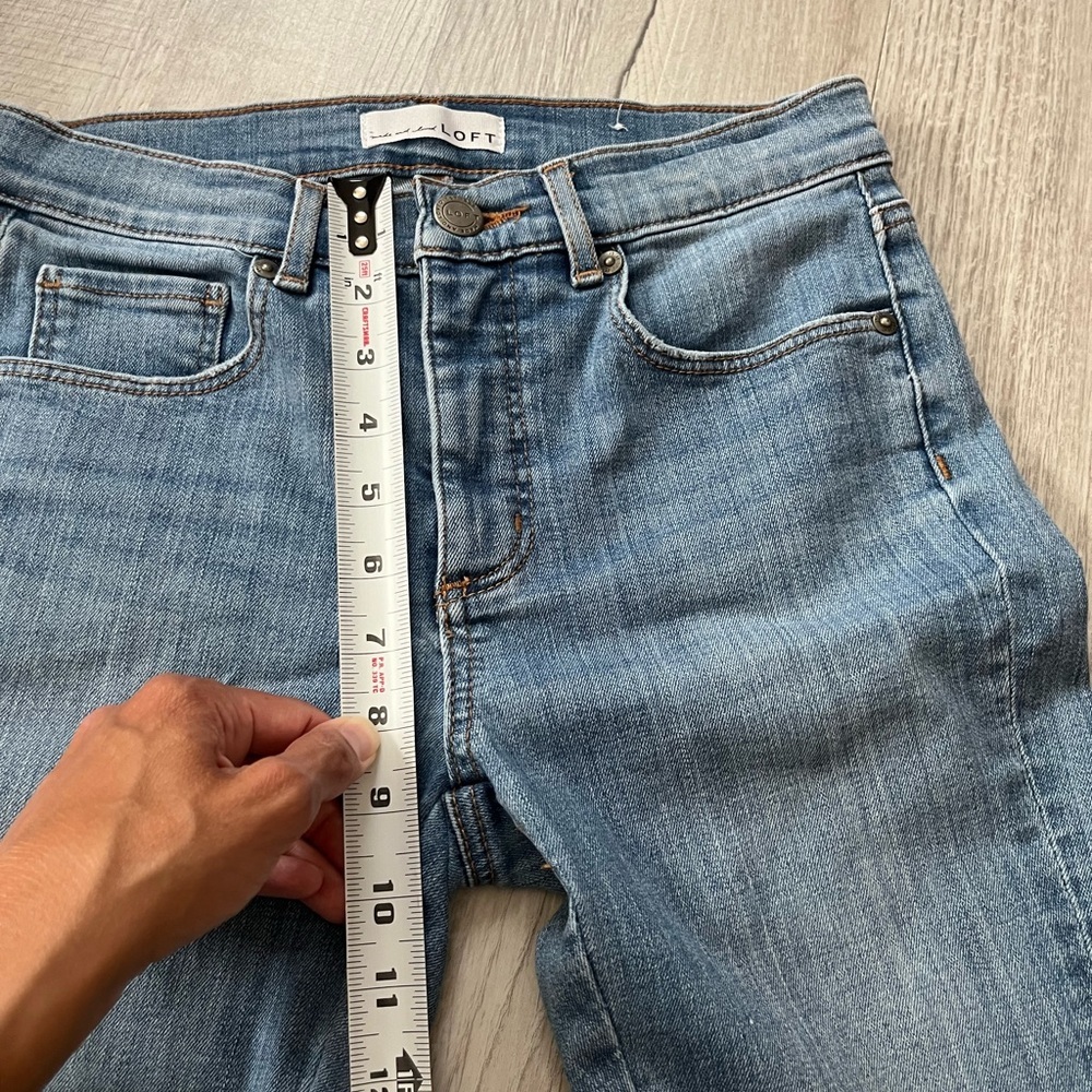 Loft skinny ruched hem jeans size 2P - Picture 6 of 10